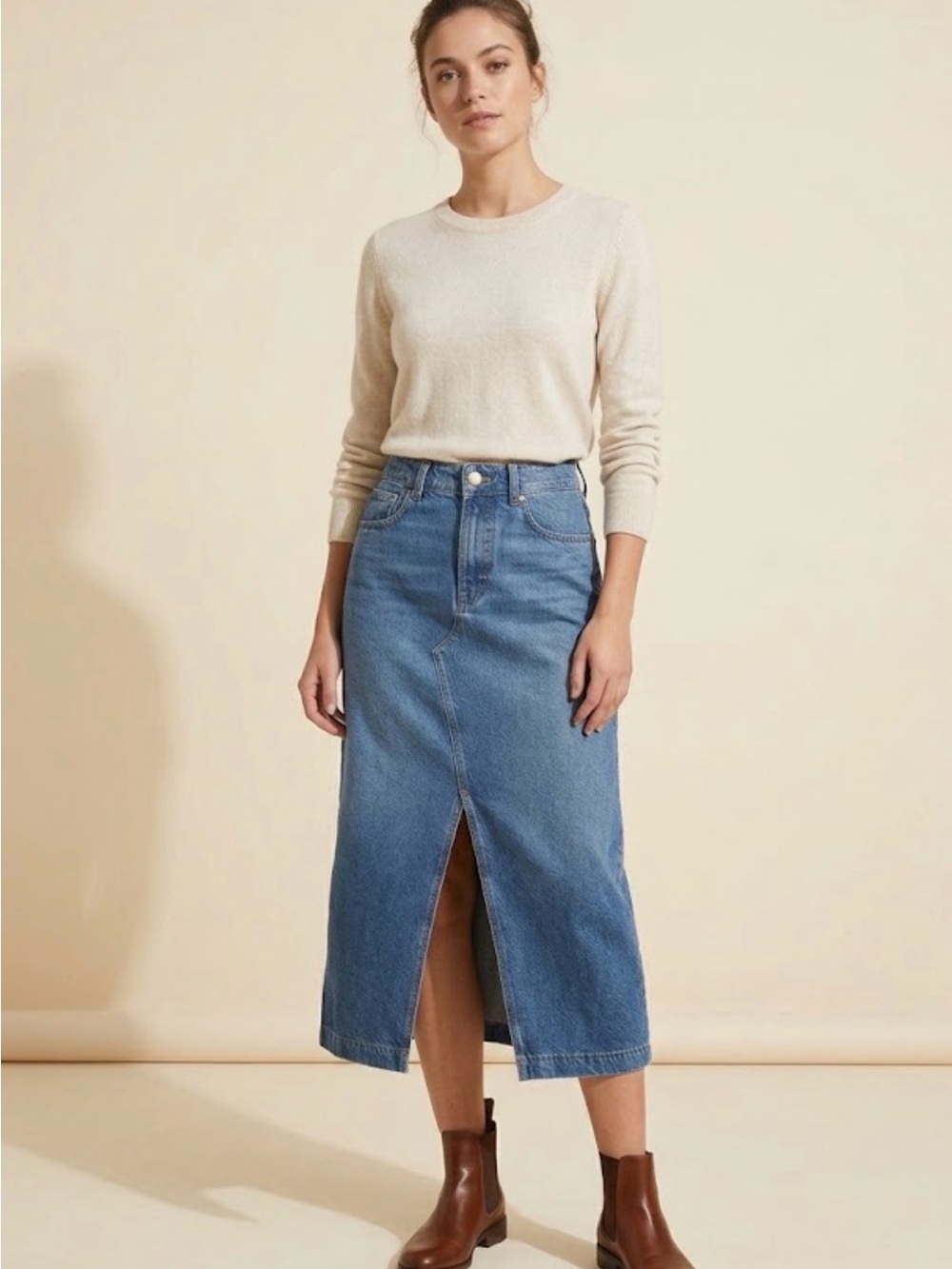 Boden Skirt Denim Midi
